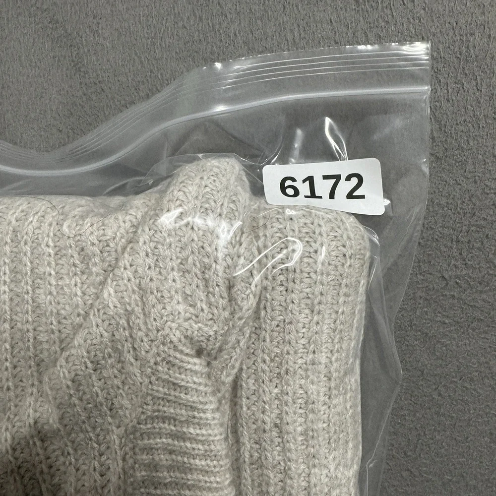J Jill Sweater Poncho Womens Beige Turtleneck‎ Knit Cozy Oversized One Size